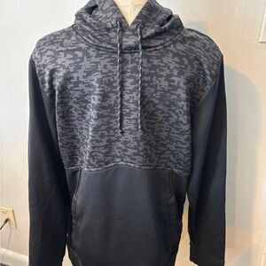 Under Armour Men's Black Hoodie with Charcoal Camo Yoke
